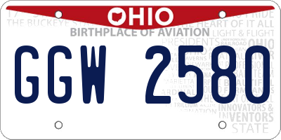 OH license plate GGW2580