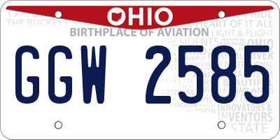 OH license plate GGW2585