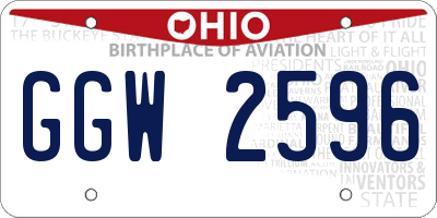 OH license plate GGW2596