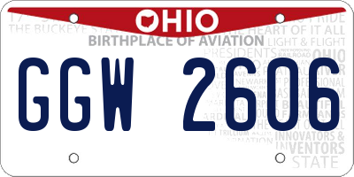 OH license plate GGW2606