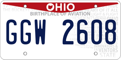 OH license plate GGW2608