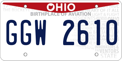 OH license plate GGW2610