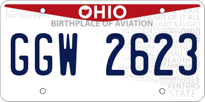 OH license plate GGW2623