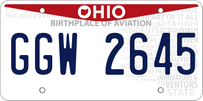 OH license plate GGW2645