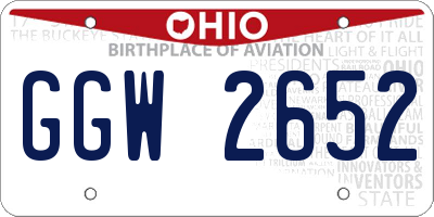 OH license plate GGW2652