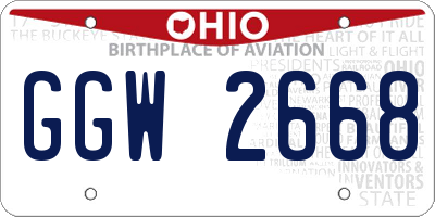 OH license plate GGW2668