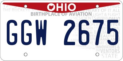 OH license plate GGW2675