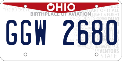 OH license plate GGW2680