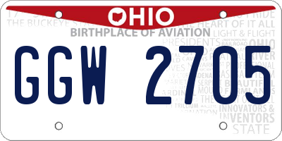 OH license plate GGW2705