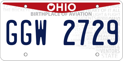 OH license plate GGW2729