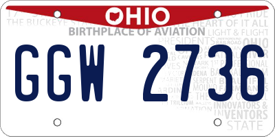 OH license plate GGW2736