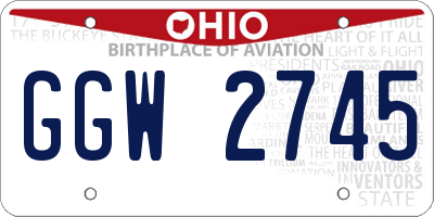 OH license plate GGW2745