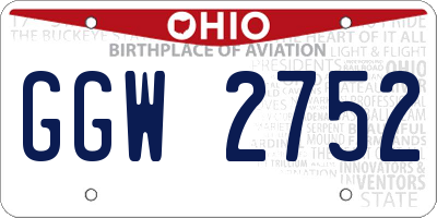 OH license plate GGW2752