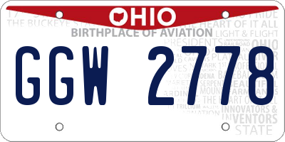 OH license plate GGW2778