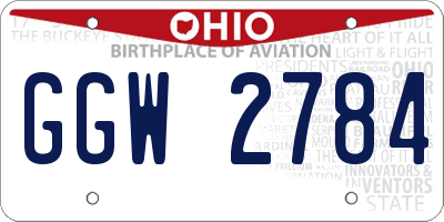 OH license plate GGW2784