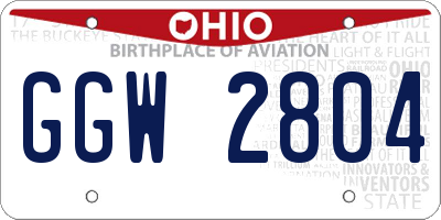 OH license plate GGW2804