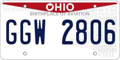 OH license plate GGW2806