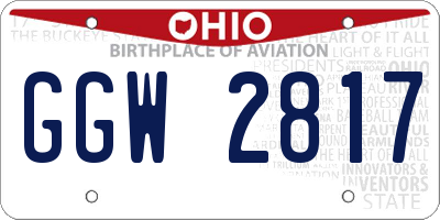 OH license plate GGW2817