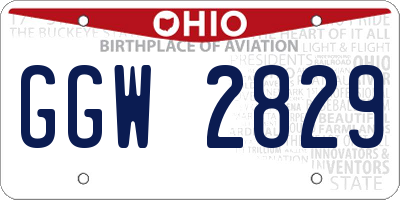 OH license plate GGW2829
