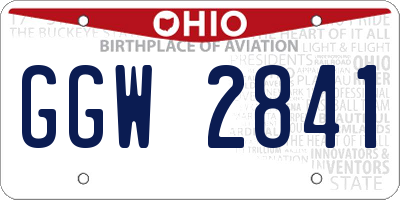 OH license plate GGW2841