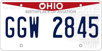 OH license plate GGW2845