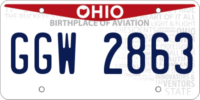 OH license plate GGW2863