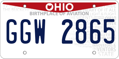 OH license plate GGW2865