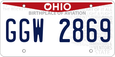 OH license plate GGW2869