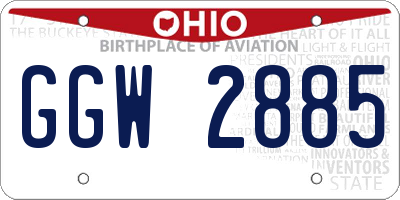 OH license plate GGW2885