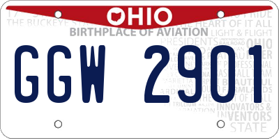OH license plate GGW2901