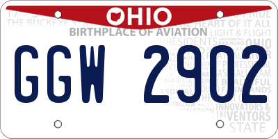 OH license plate GGW2902
