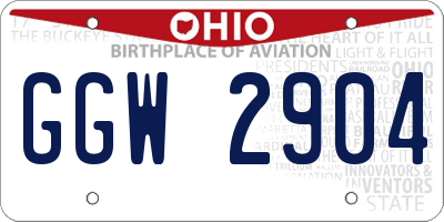 OH license plate GGW2904