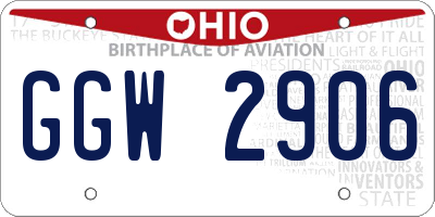 OH license plate GGW2906