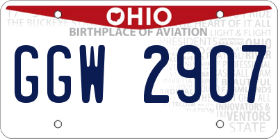 OH license plate GGW2907