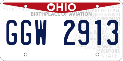 OH license plate GGW2913