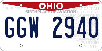 OH license plate GGW2940