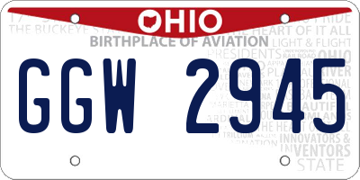 OH license plate GGW2945