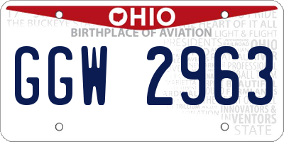 OH license plate GGW2963
