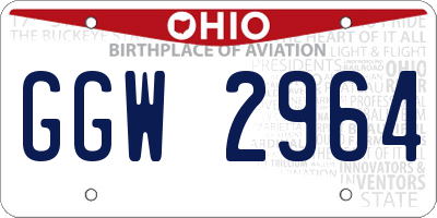 OH license plate GGW2964