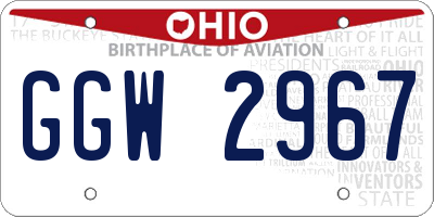 OH license plate GGW2967