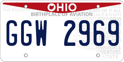 OH license plate GGW2969