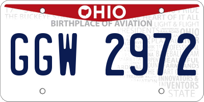 OH license plate GGW2972
