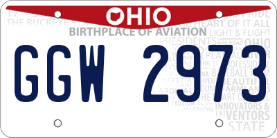 OH license plate GGW2973
