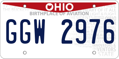OH license plate GGW2976