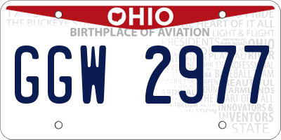 OH license plate GGW2977