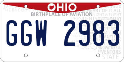 OH license plate GGW2983