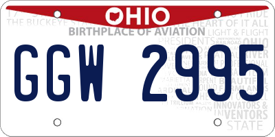 OH license plate GGW2995