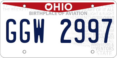 OH license plate GGW2997