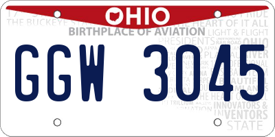OH license plate GGW3045