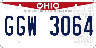 OH license plate GGW3064